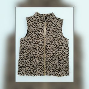 Gymboree- Girl's Leopard puffer vest